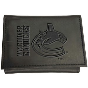 Evergreen NHL Vancouver Canucks Black Leather Trifold Wallet Officially Licensed with Gift Box - 1 of 1