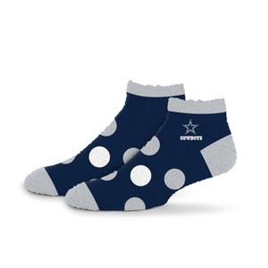 NFL Dallas Cowboys Big Dot Sleep Socks: Polka Dots Knit Ankle Apparel - 1 of 3