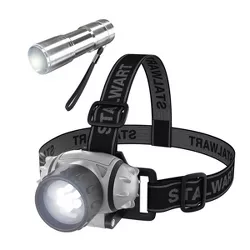 Fleming Supply Adjustable LED Headlamp and Flashlight Set - 2 Pieces