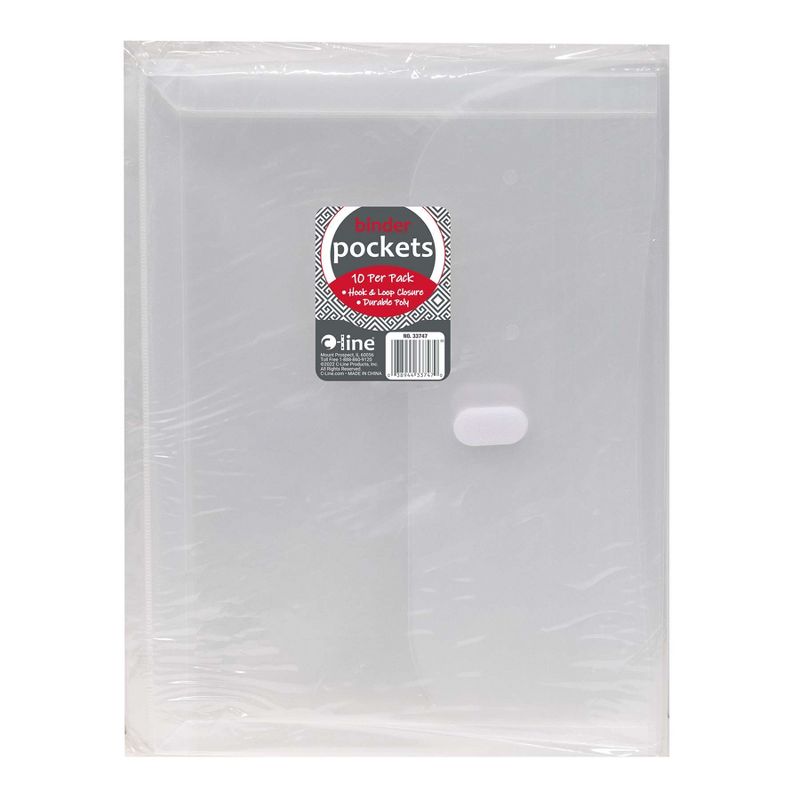 C-Line Super Heavyweight Poly Binder Pockets, Clear, Side Loading, Pack of 10, 2 of 4