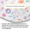 BreathableBaby Cotton Percale Fitted Sheet, For 52" x 28" Crib & Toddler Bed Mattress, Floral Marks (2-Pack) - 2 of 4