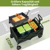 Wagons Carts, Utility Collapsible Wagon with All-Terrain Wheels, Drink Holders & Adjustable Handle, 380LBS Grocery Wagon for Shopping, Camping - 2 of 4