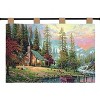 Manual Woodworkers and Weavers A Peaceful Retreat Wall Hanging with Verse and Finial Rod, 36x26 Inches, Woven Nature Tapestry with Cabin Scene - 3 of 3