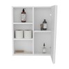 ChicFurnit Bathroom Storage Cabinet Wall Mounted Mirror Medicine Cabinet with Four Compartments for Bathroom Organization, White, 28.35"*22.05"*4.72" - 2 of 4