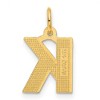 Black Bow Jewelry 14k Yellow Gold, Julia Collection, Small Satin Block Initial K Pendant - 3 of 4