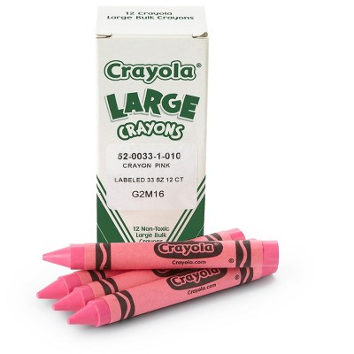 Crayola Large Crayons 12 Pack Carnation Pink 52-0033-010