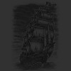 Boy's Design By Humans Caleuche Ghost Pirate Ship - Blackline By RobertoJL T-Shirt - 2 of 3