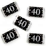 Big Dot of Happiness Adult 40th Birthday - Gold - Mini Candy Bar Wrapper Stickers - Birthday Party Small Favors - 40 Count