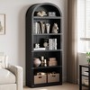 TROPOW Bookcase with Doors Arched Bookshelf 71.65in Tall Bookcase Farmhouse Cabinet with Shelves Wooden Bookshelves for Home Office, Living Room - 3 of 4