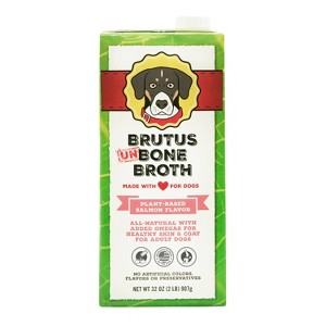 Brutus Bone Broth Vegan Superfood Broth with Salmon Dry Dog Food - 32oz - 1 of 4