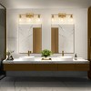 DORESshop 24 in. 3-Light Industrial Gold Vanity Light Fixtures for Bathroom with Clear Glass Shades - 3 of 4