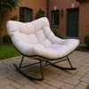 GustoWave Modern Papasan Rocking Chair, Outdoor Rocker Recliner Chair with Metal Frame and Thick Cushion, Outdoor Patio Lounge Chair - 4 of 4