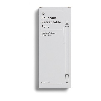 Staples Ballpoint Retractable Pens Medium Point Red BL58252