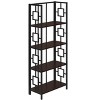 Monarch Specialties Bookshelf Bookcase Etagere 4 Tier 62InchH Office Bedroom Metal Laminate Brown Black Contemporary Modern - 3 of 4