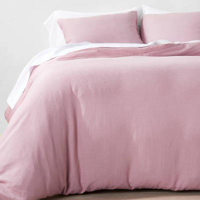 King Heavyweight Linen Blend Duvet Cover & Sham Set Mauve - Casaluna ...