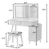 Homy Casa Vanity Table with Mirror, Stool and Storage for Bedroom or Apartment, White - 3 of 4