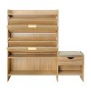 Maliang 47.2" Shoe Storage Cabinet, Rattan Shoe Storage Organizer With 2 Flip Drawers, For Entryway, Hallway, Light Brown - 4 of 4