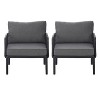 Okak Minimalist Patio Accent Chairs UV-resistant Plastic Club Chairs,Set of 1/2,Waterproof Thick Cushion Seating for Backyard,,400lbs Max - 2 of 4