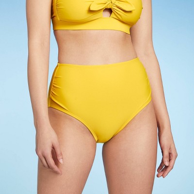 Women's Shirred High Waist Medium Coverage Bikini Bottom - Kona Sol™
