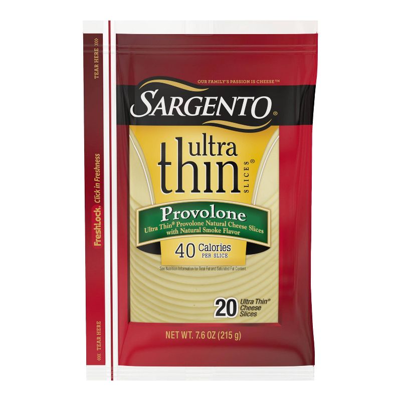 Sargento Ultra Thin Natural Provolone Cheese Slices  - 7.6oz/20 slices, 1 of 7
