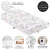 Sweet Jojo Designs Baby Girl Fitted 100% Cotton Muslin Crib Sheet Watercolor Floral Purple Pink and Grey - 4 of 4