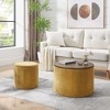 NicBex Modern Round Storage Ottoman Set of 2 Small Footstools with Panel Top for Bedroom and Living Room - 2 of 4