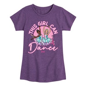Girls' - Barbie - This Girl Can Dance Fitted Short Sleeve Graphic T-Shirt - 1 of 4