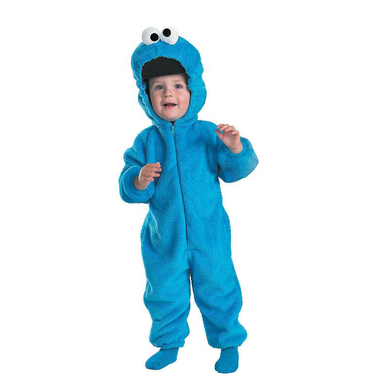 Disguise Toddler Boys' Deluxe Sesame Street Cookie Monster Jumpsuit Costume, 1 of 2