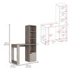 NicBex Bookcases for Living Room Modern 53.8" Tall 3 Shelves Double Door Cabinet Bookshelf Compact Design Bookcase for Small Spaces Office Home - 4 of 4