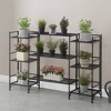 Breighton Home 32.5" Xtra Storage 3 Tier Folding Metal Shelves with Set of 3 Extension Shelves in Black - 2 of 4