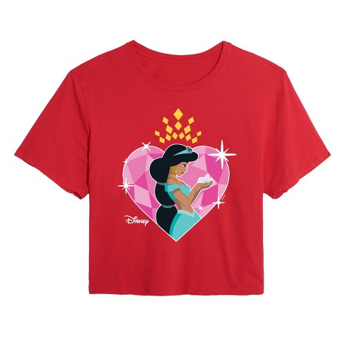 Women's - Disney Princess - Jasmine Heart Cropped Graphic T-Shirt - image 1 of 4