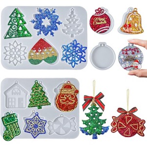 JDICTION Cavities Christmas Resin Silicone Molds - Tree Snowflake Ornament Mould for Epoxy Casting, DIY Jewelry Pendant Keychain, Holiday Gifts - 1 of 4