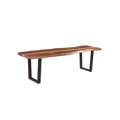 Taran Designs,Oren 66" Live Edge Solid Wood Dining Bench