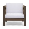 Okak Farmhouse Outdoor Chair with Cushions, Patio Chair with Sturdy Wooden Frame, Porch Chairs for Backyard, Garden, Pool Side - 3 of 4