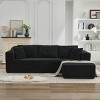 106" L-Shaped Cloud Sectional Couch with Right Chaise,Modern Modular Corduroy Sofa for Living Room,Deep Sectional Sofa for Bedroom-Coolbibila - 3 of 4
