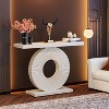 Hommoo 40 inch Console Table with Geometric Base - 3 of 4