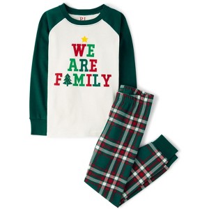The Children's Place Kids Matching Family Christmas Long Raglan Sleeve We Are Family Snug Fit Cotton Pajamas - 1 of 4