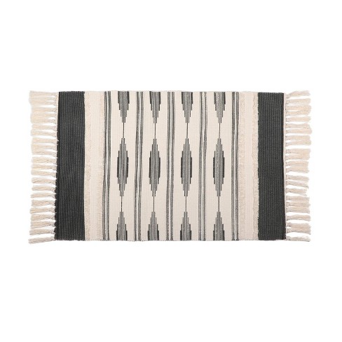 Okuna Outpost Boho Themed 23.6" X 35" Bathroom Rug Mat With Tassels, Indoor Outdoor Bedroom Bath ...