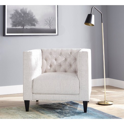 Modern Chesterfield Back Chair Cream Lifestorey Target