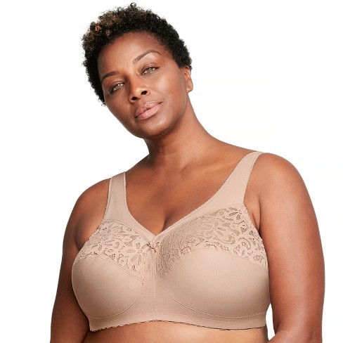 Glamorise Womens MagicLift Cotton Support Wirefree Bra 1001 Café 36C