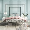 KWPZQEB Queen Size Canopy Bed Frame, Mattress Foundation with Metal Slats Support, No Box Spring Needed - Black - 2 of 4