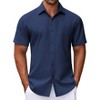 COOFANDY Mens Dress Shirts Button Down Short Sleeve Shirt Summer Shirts Business Casual Wedding Shirt - 3 of 4