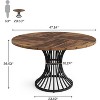 Lantine Round Dining Table for 4-6 People, 47-Inch Farmhouse Kitchen Table, Industrial Dinner Table for Kitchen, Dinning Room, Living Room - 2 of 4