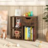 Tangkula 3-Cubby Bookcase with Drawer Modern Simple Bookshelf Display Rack with 2-Tier Open Shelves Multifunctional Storage Cabinet Side Table Brown - 3 of 4