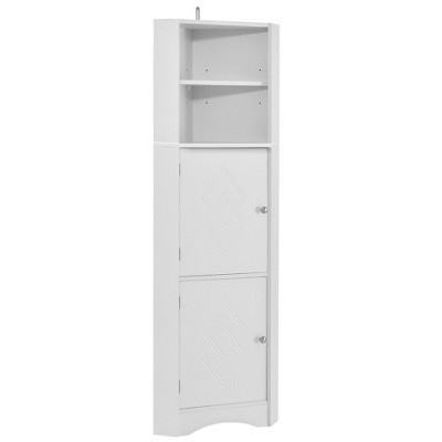NicBex 61.02 Inch Corner Storage Cabinet,Tall Bathroom Storage Cabinet with Open Shelves and Doors for Living Room,Office