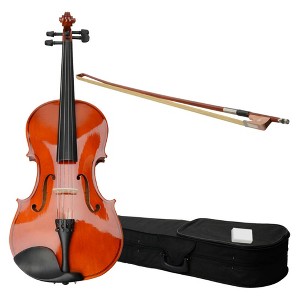 TopComfy 15" Acoustic Violin Set with Case Bow Rosin for Adult Musicians and Music Lovers Beginners Learning, Brown, 34.25"*11.81"*6.3" - 1 of 4