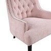Textured Fabric Upholstered Modern Traditional Accent Chair with Button Tufted Back, Attached Cushions, Dacron Wrapped Foam, Solid Wood Frame - 3 of 4