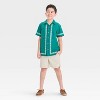 Boys' Short Sleeve Novelty Trim Button-Down Shirt - Cat & Jack™ Green - 3 of 3