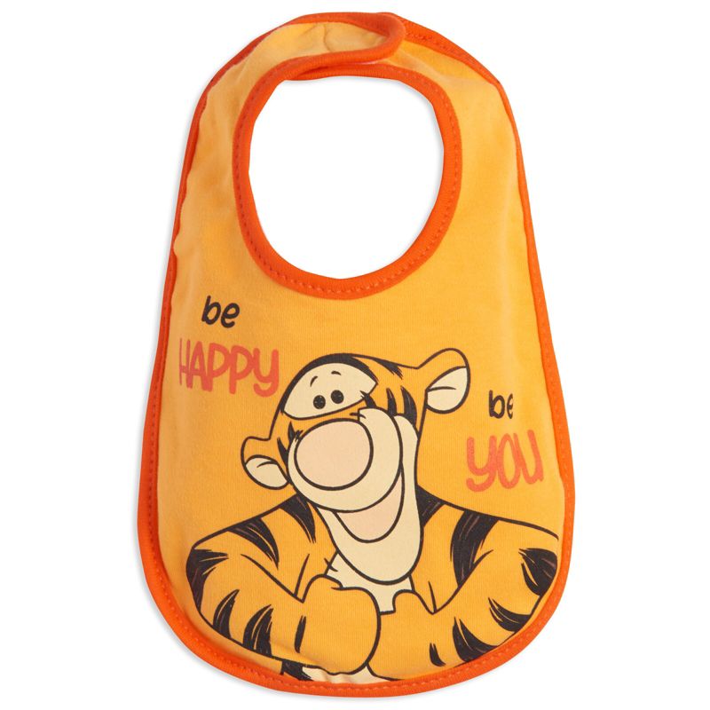 Disney Winnie the Pooh Tigger Eeyore Piglet Baby Boys 5 Pack Side Snap Bibs, 4 of 9