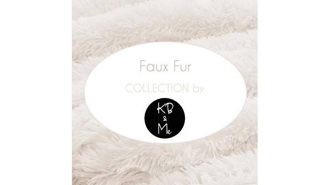 Sweet Jojo Designs Throw Pillow Covers Boho Faux Fur Ivory 2pc, 2 of 5, play video